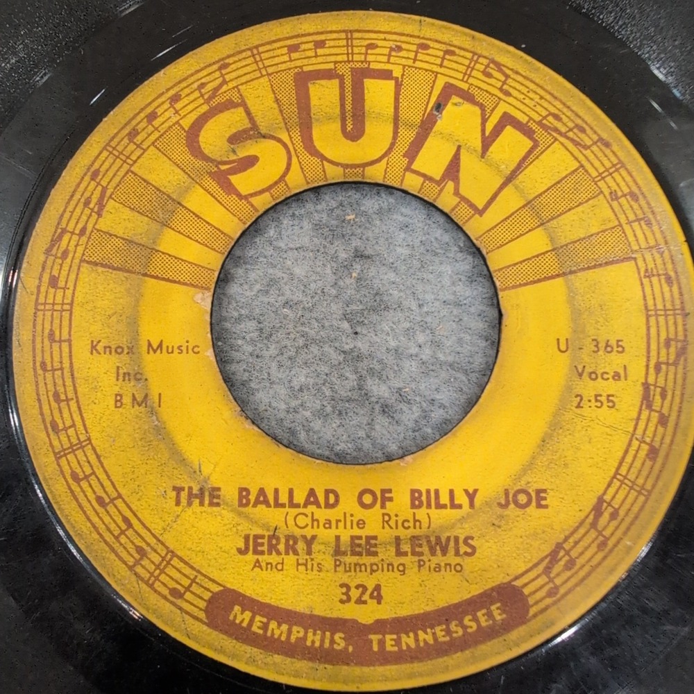 Jerry Lee Lewis Lets Talk About Us Ballad of Billy Joe Sun Records 324 45 RPM